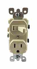 Leviton 5225-I Combination Toggle Switch / Duplex Receptacle Turkey