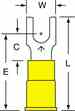 3m MVU10-10FBK 3M  Vinyl Insulated Butted Seam Block Fork Terminal Turkey